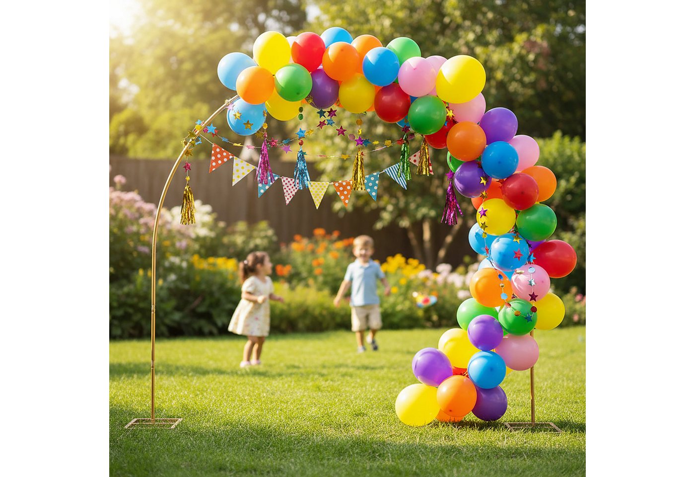 relaxdays Rosenbogen Luftballon Bogen gold, 1 St. – Bild 2 von 5