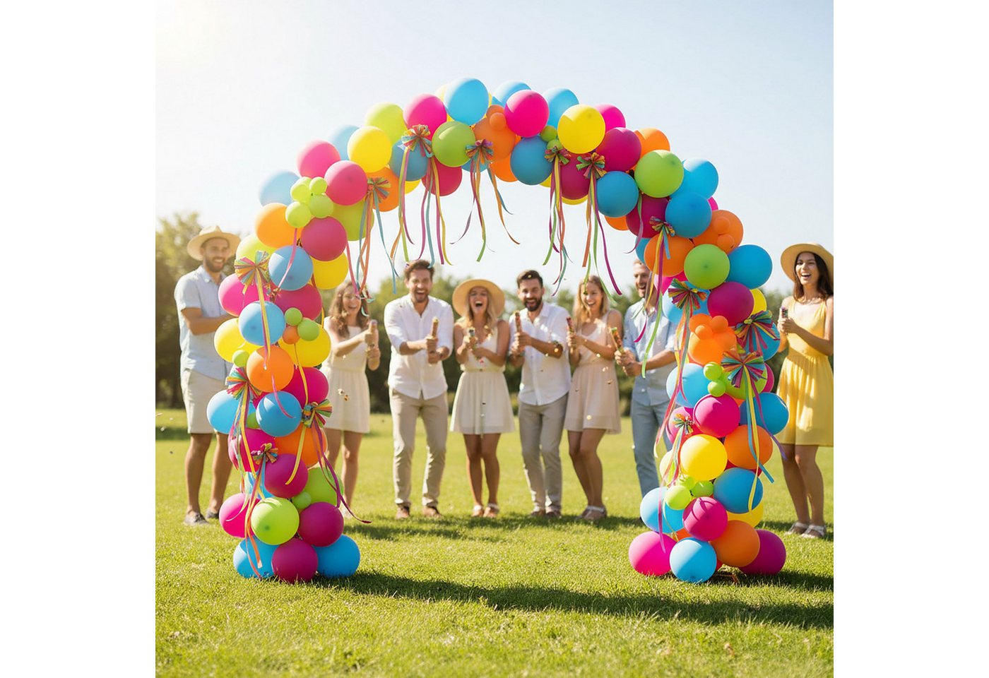 relaxdays Rosenbogen Luftballon Bogen gold, 1 St. – Bild 5 von 5