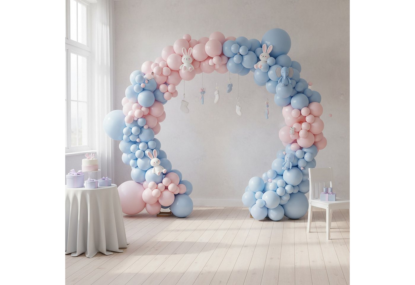 relaxdays Rosenbogen Luftballon Bogen rund, 1 St. – Bild 3 von 5