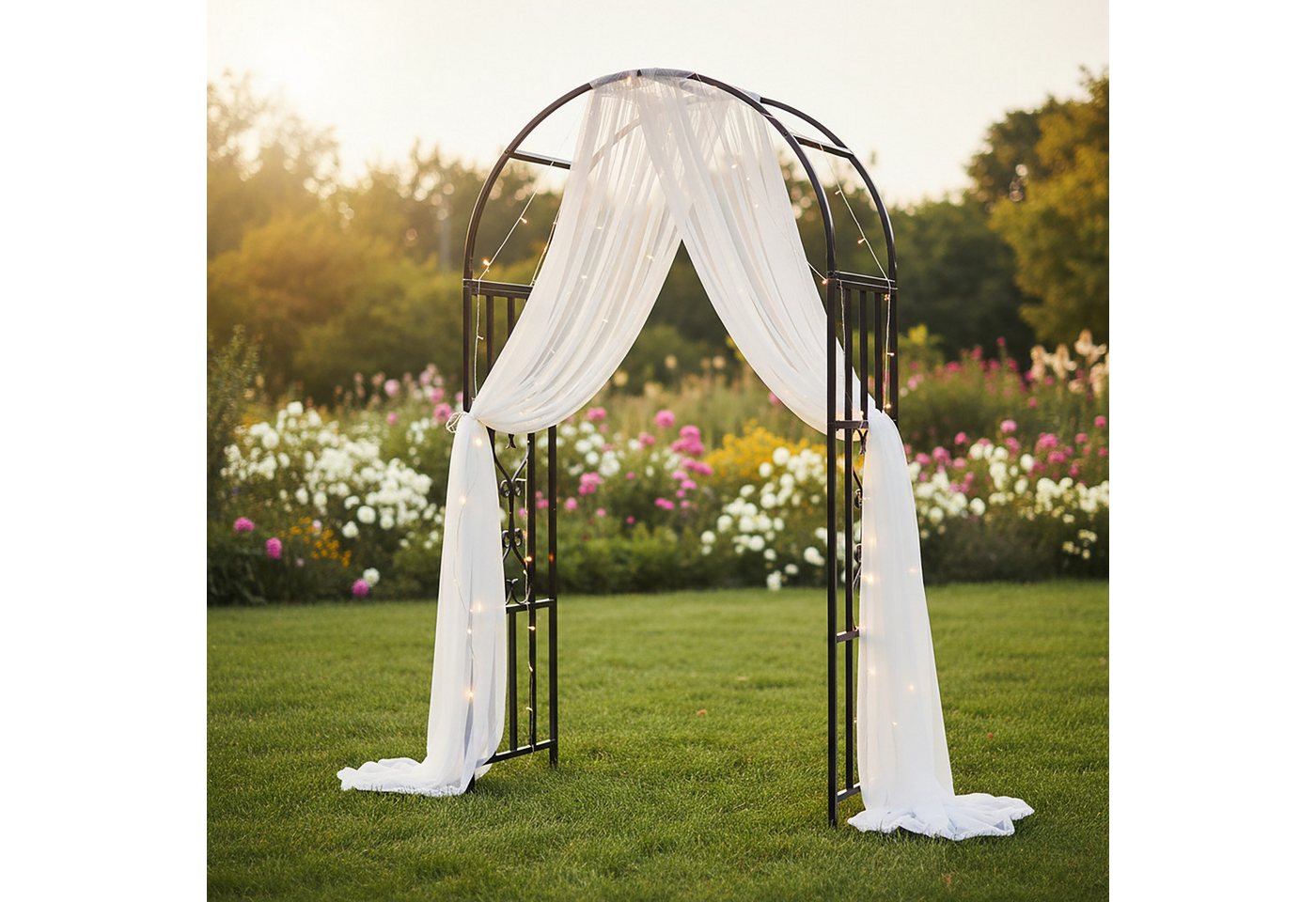 relaxdays Rosenbogen Schwarzer Rosenbogen aus Metall, 1 St. – Bild 3 von 5