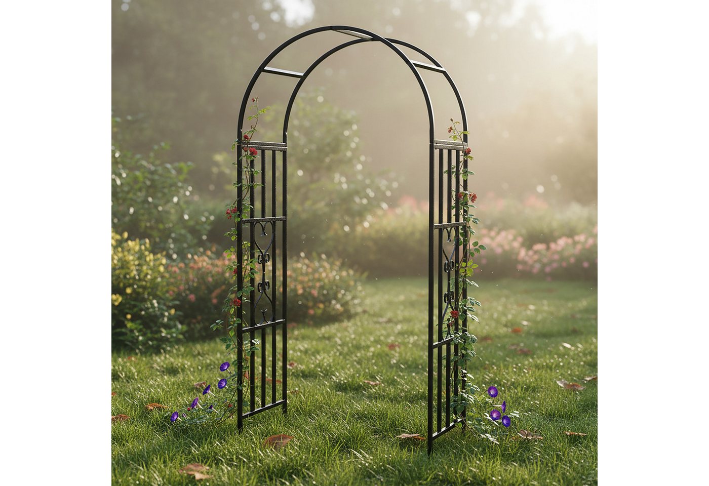 relaxdays Rosenbogen Schwarzer Rosenbogen aus Metall, 1 St. – Bild 5 von 5