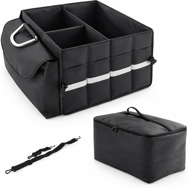 relaxdays Rücksitzorganizer Kofferraum Organizer mit Kühlfach (3-tlg), M