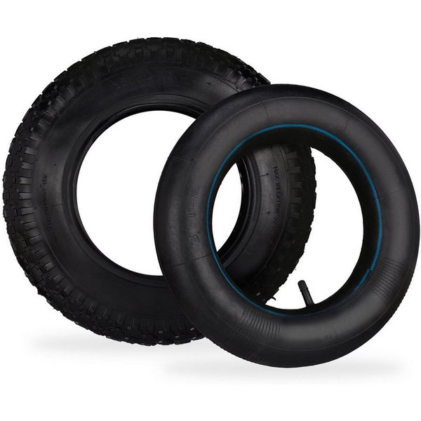 relaxdays Sackkarren-Rad Sackkarrenreifen 3.50-8 mit Schlauch (2 St)