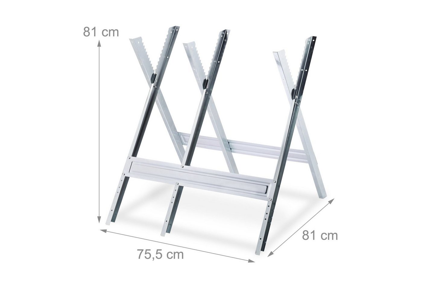 relaxdays Sägebock Sägebock Metall, 150 kg max. Belastbarkeit, (1-St) – Bild 4 von 5