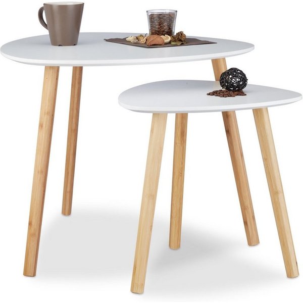 relaxdays Satztisch 2er Set im nordischen Design (2-St)