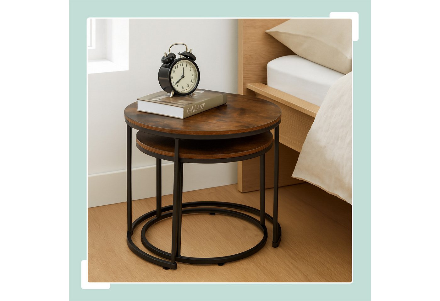 relaxdays Satztisch 2er Set Industrial Design (2-St) – Bild 2 von 5