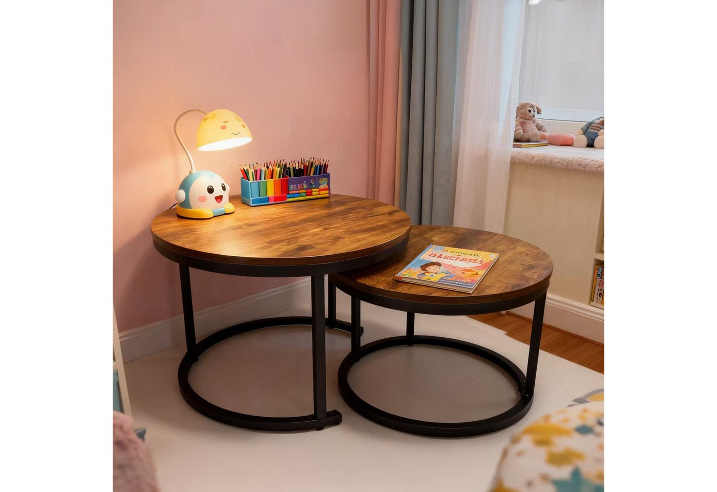 relaxdays Satztisch 2er Set Industrial Design (2-St) – Bild 3 von 5