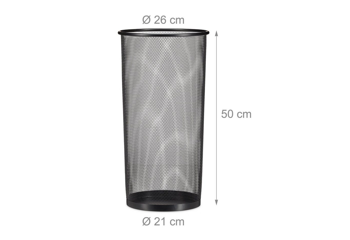 relaxdays Schirmständer Drahtgeflecht (1 St), schwarz – Bild 3 von 5