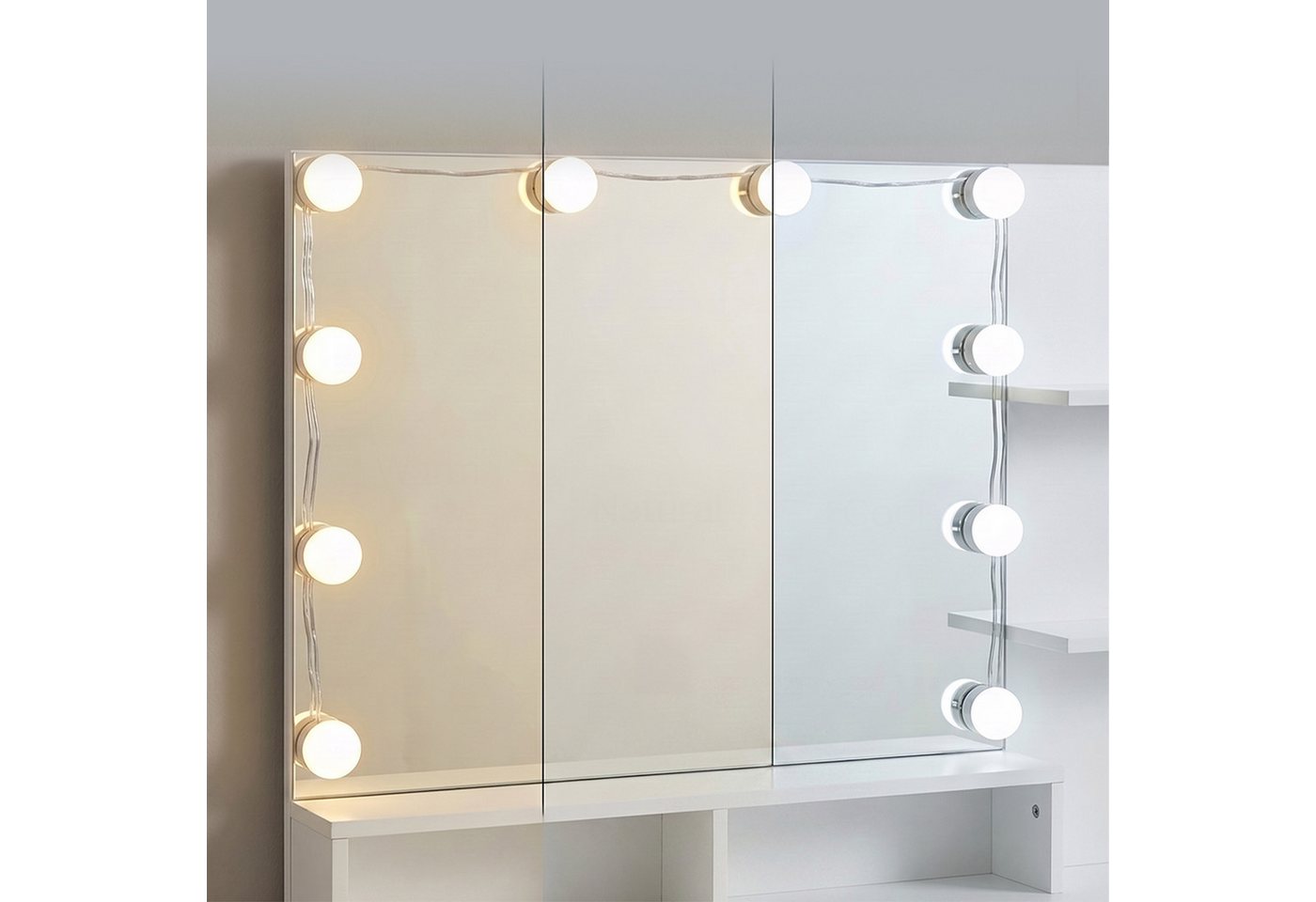 relaxdays Schminktisch mit LED Beleuchtung (2-St) – Bild 3 von 5