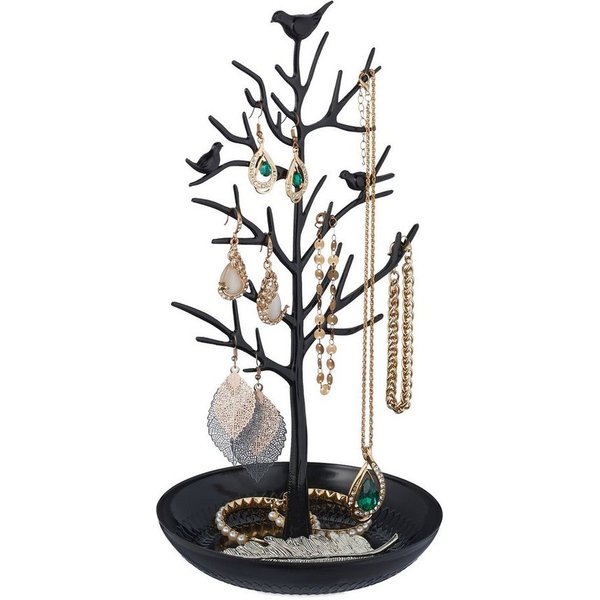 relaxdays Schmuckständer Baum (1 St), schwarz
