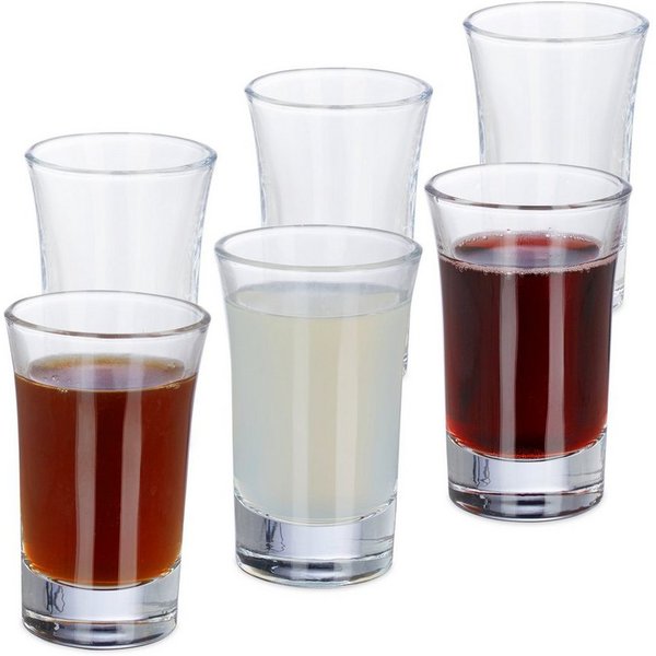 relaxdays Schnapsglas 12 x Schnapsgläser 4cl, 6-tlg., Glas