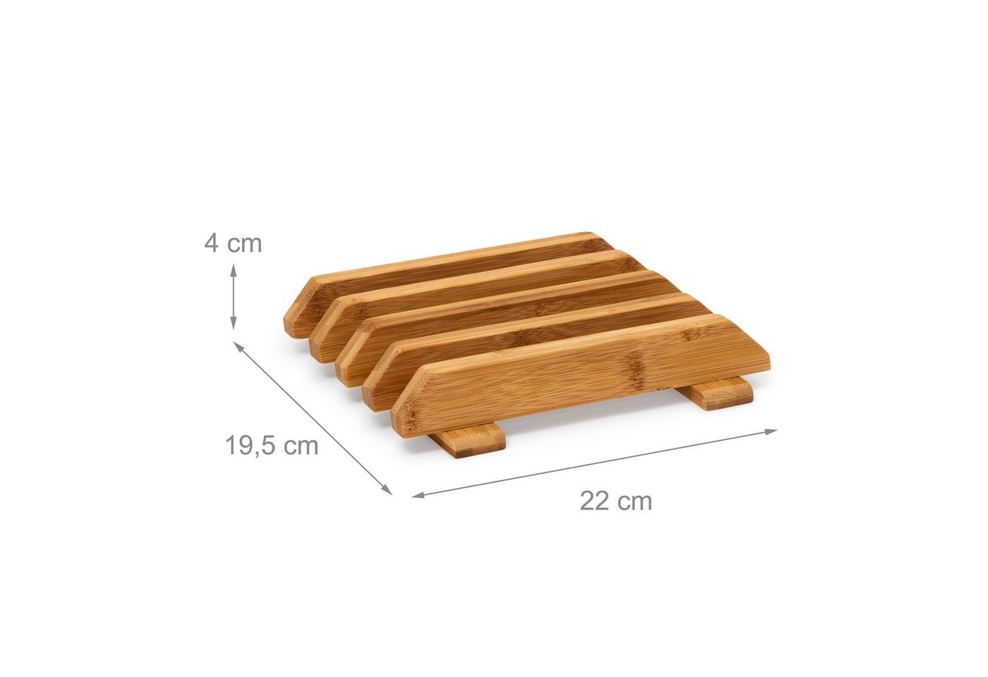 relaxdays Schneidebrett Bambus 4er Set mit Ständer, Bambus, (5-St) – Bild 3 von 5