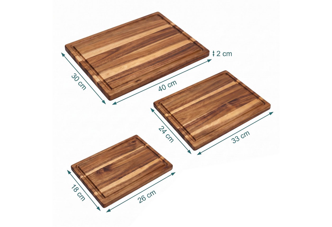relaxdays Schneidebrett mit Ständer 3er Set, Holz, (3-St) – Bild 4 von 5