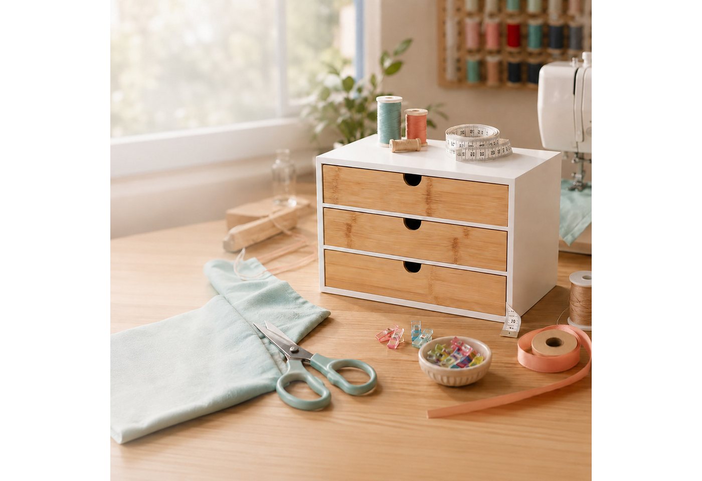 relaxdays Schubladenbox 3 Schubladen, (1-St), schwarz – Bild 5 von 5