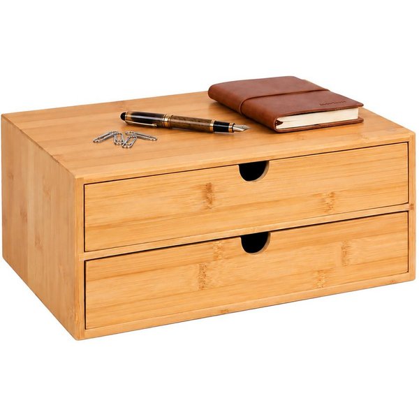 relaxdays Schubladenbox Bambus, (1-St), C