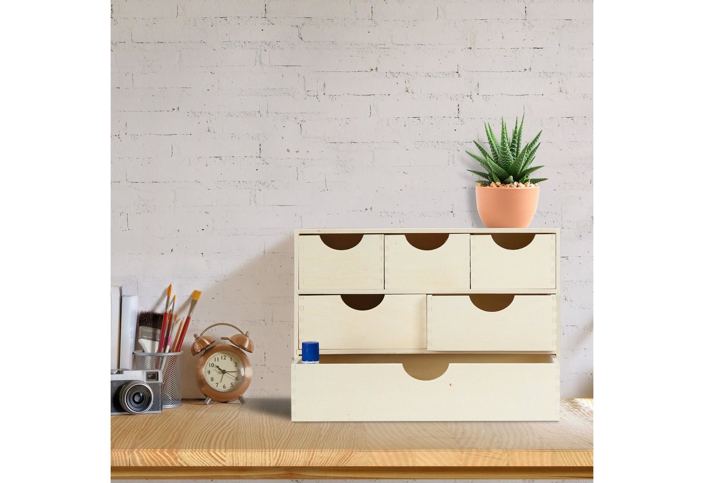 relaxdays Schubladenbox Holz, (1-St) – Bild 2 von 5