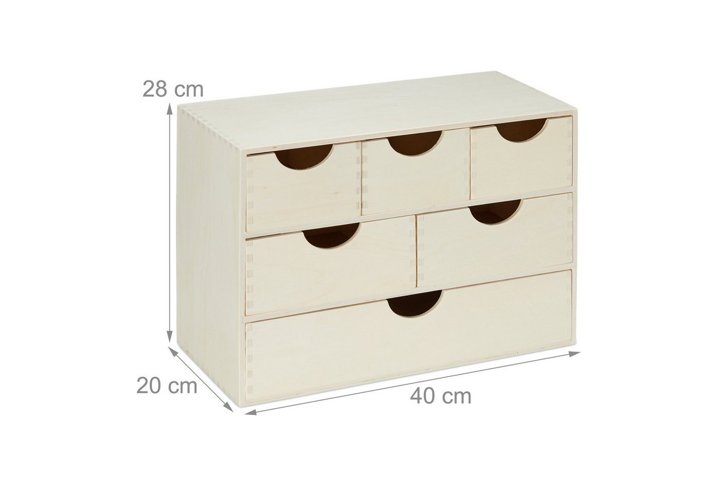 relaxdays Schubladenbox Holz, (1-St) – Bild 4 von 5