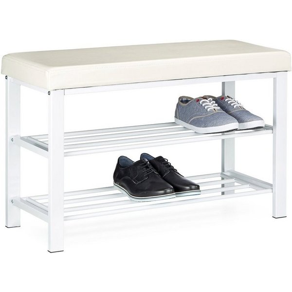 relaxdays Schuhbank mit Polsterung (1-St), weiß