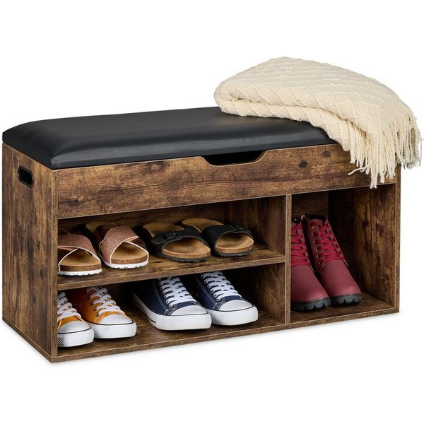 relaxdays Schuhbank mit Sitzfläche und Stauraum (1-St)