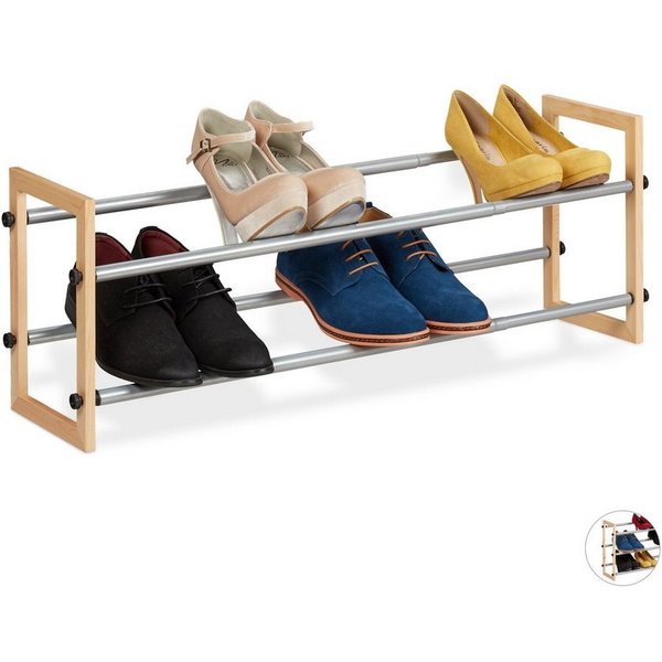 relaxdays Schuhregal ausziehbar, 1-tlg., 2