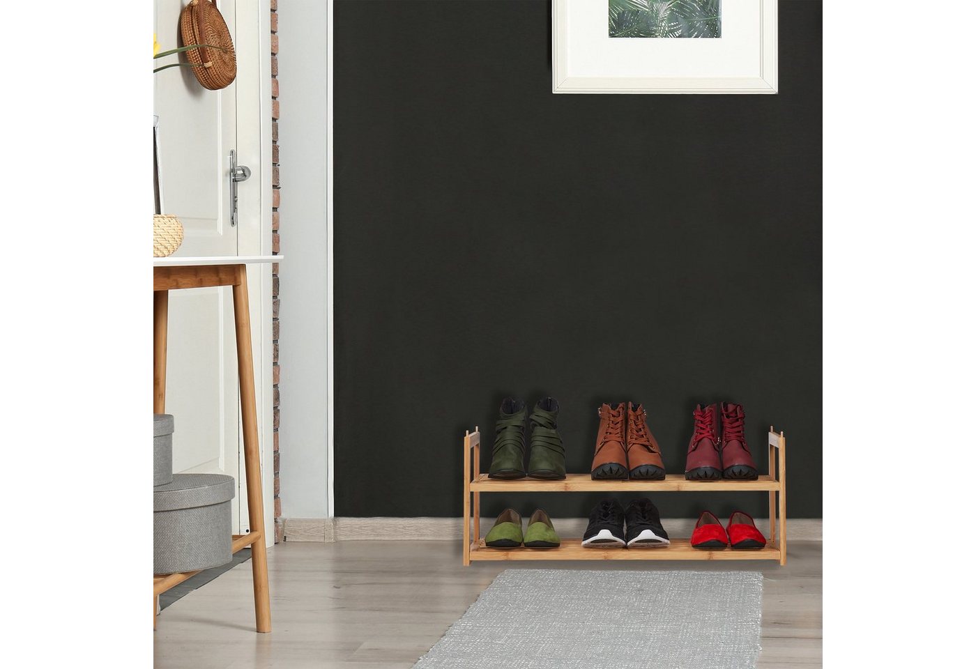 relaxdays Schuhregal Bambus Schuhregal stapelbar, 1-tlg. – Bild 2 von 5