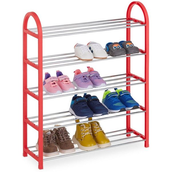 relaxdays Schuhregal für Kinder, 1-tlg., rot
