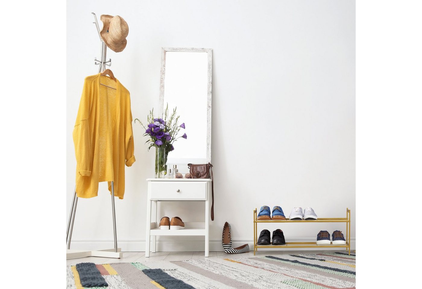 relaxdays Schuhregal mit 2 Ebenen, 1-tlg., weiß – Bild 3 von 5