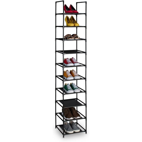 relaxdays Schuhregal schmal, 1-tlg., 10 Ebenen