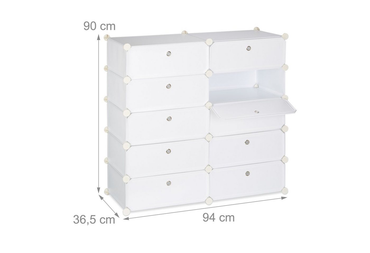 relaxdays Schuhschrank mit 10 Fächern (85-St) weiß – Bild 4 von 5