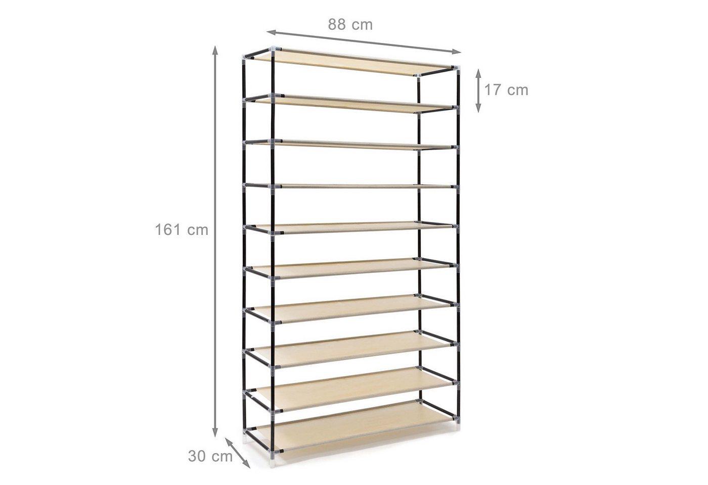 relaxdays Schuhschrank VALENTIN hoch Beige – Bild 4 von 5