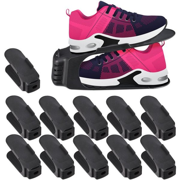 relaxdays Schuhstapler 12er Set, schwarz