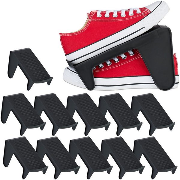 relaxdays Schuhstapler Schuhhalter 12er Set