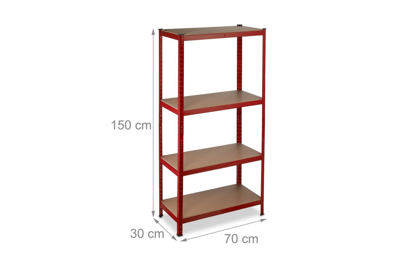 relaxdays Schwerlastregal 150 cm rot, 1-tlg. – Bild 4 von 5