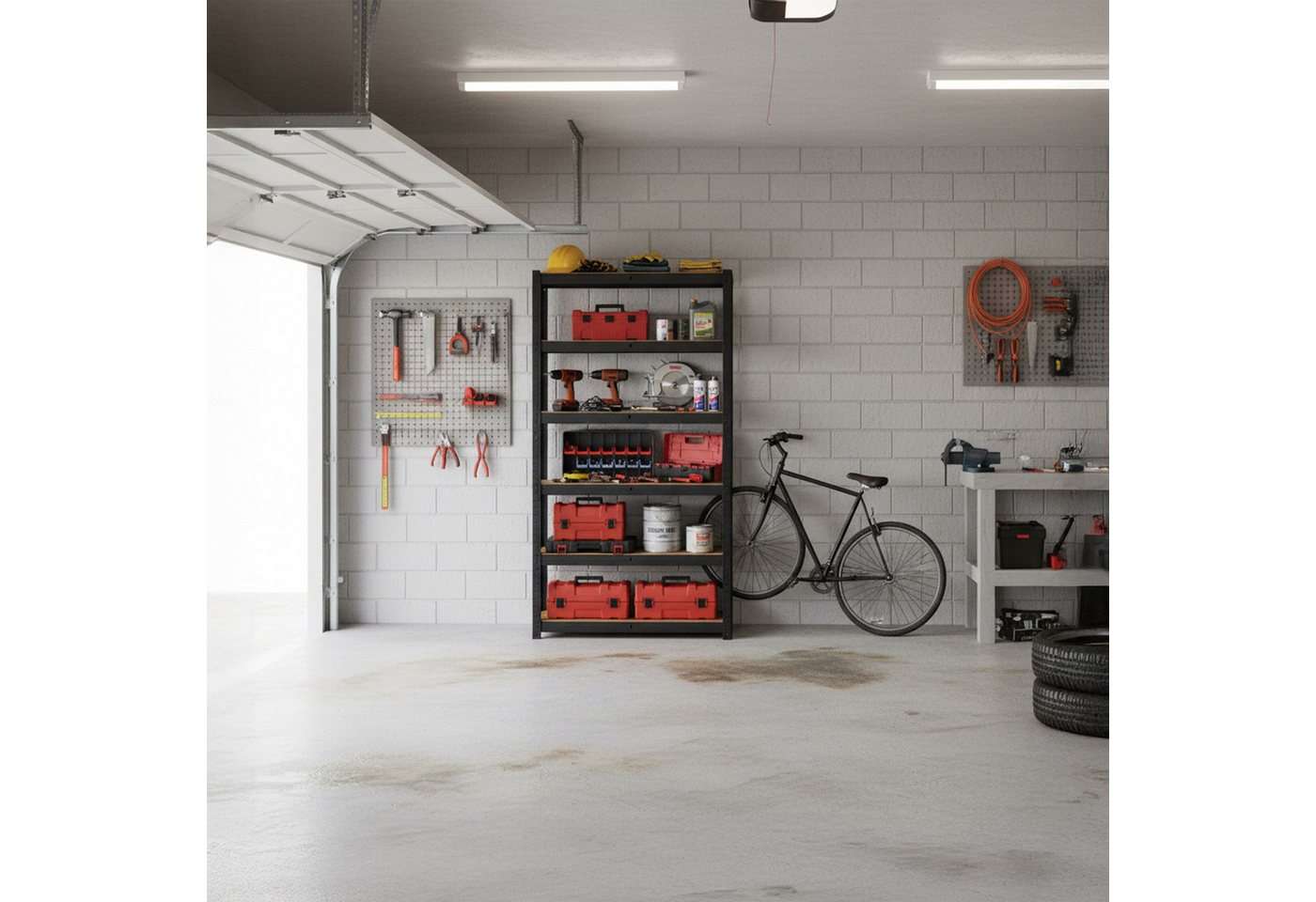 relaxdays Schwerlastregal Industrial 500 kg, 60 x 100 x 200 cm – Bild 2 von 5