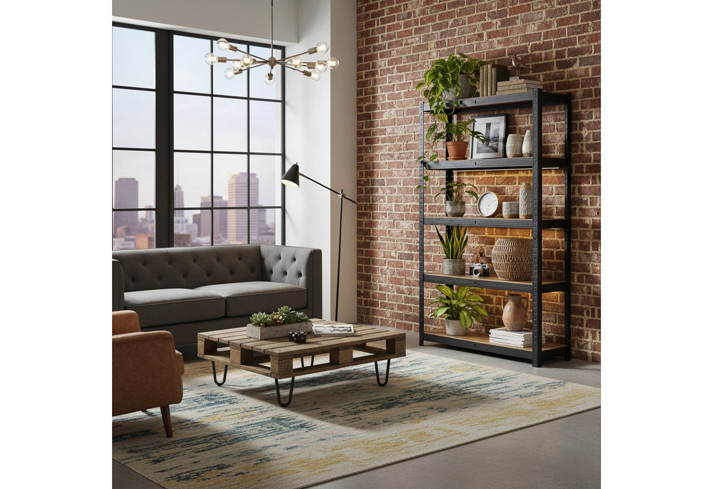 relaxdays Schwerlastregal Industrial 500 kg, 60 x 100 x 200 cm – Bild 3 von 5