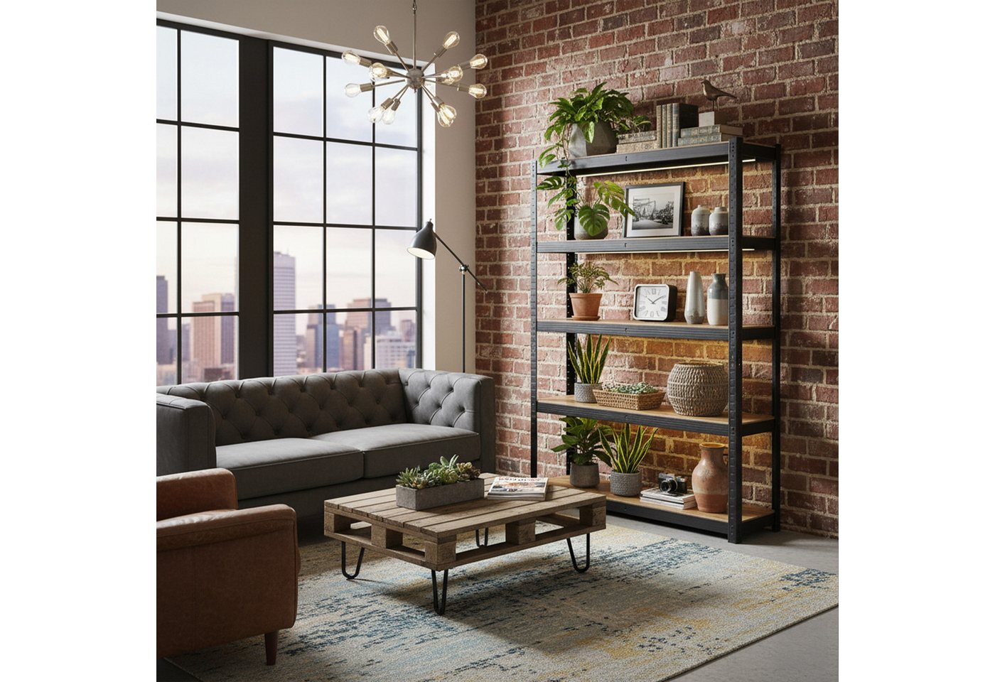 relaxdays Schwerlastregal Industrial 500 kg, 1-tlg., 50 x 120 x 200 cm – Bild 3 von 5