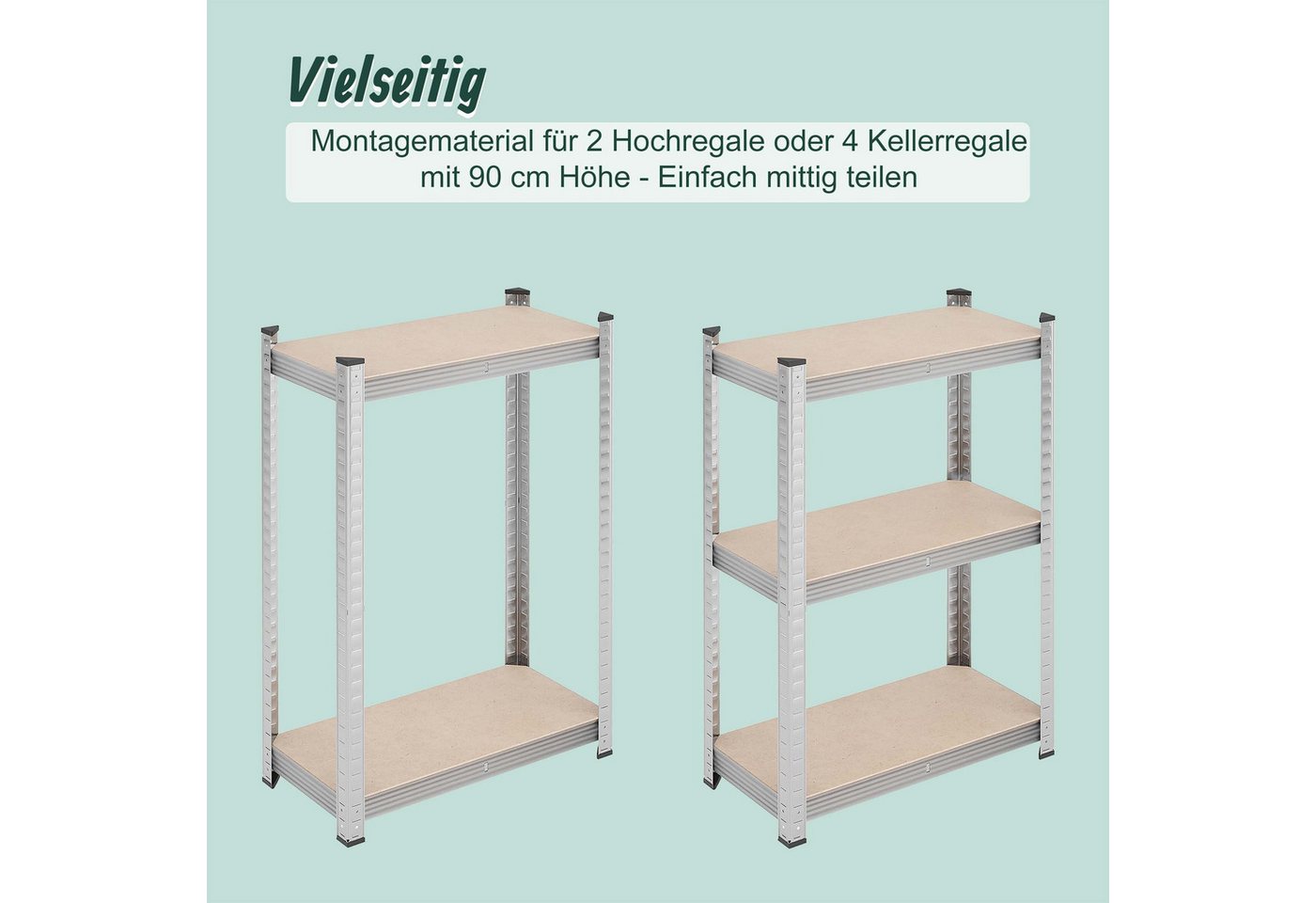 relaxdays Schwerlastregal mit 5 Ebenen 2er Set, 2-tlg. – Bild 5 von 5
