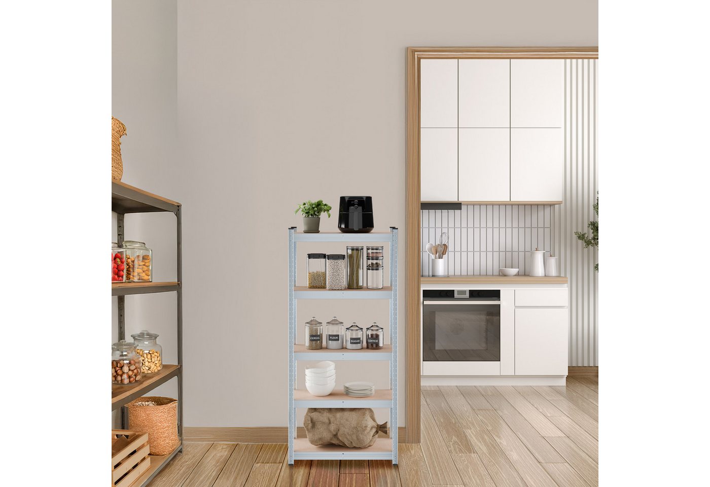 relaxdays Schwerlastregal Verzinktes Schwerlastregal 150x70x30 cm, 1-tlg. – Bild 3 von 5