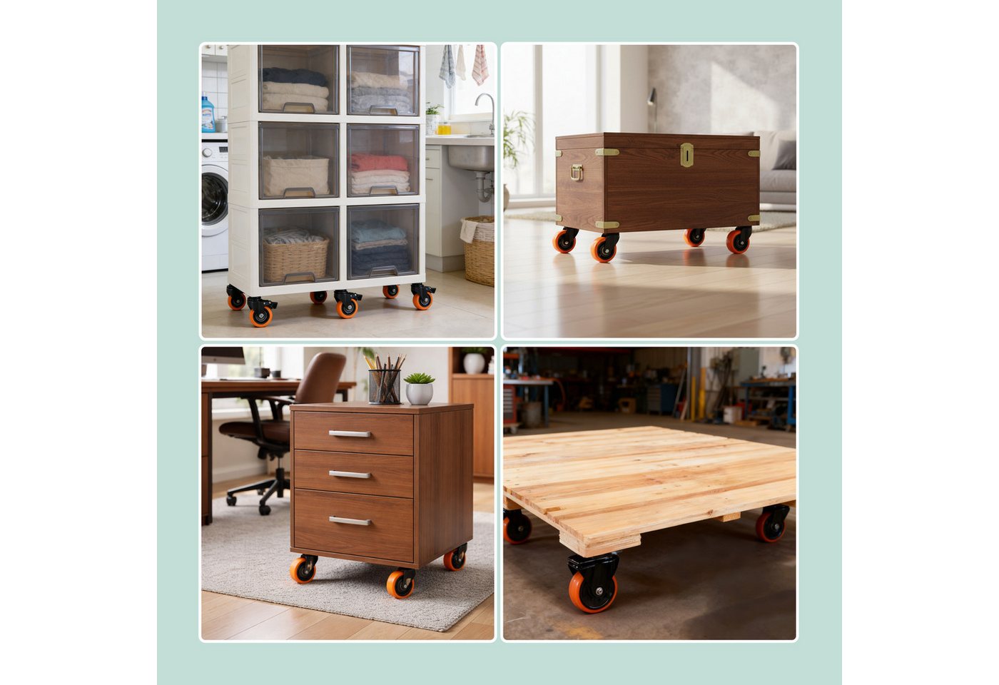 relaxdays Schwerlastrolle Lenkrollen 4er Set, (4-St), 50 mm – Bild 5 von 5