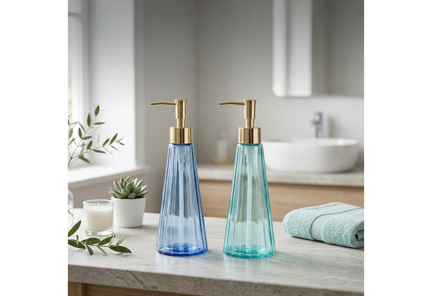 relaxdays Seifenspender 2er Set 320 ml, (2-tlg) – Bild 2 von 5