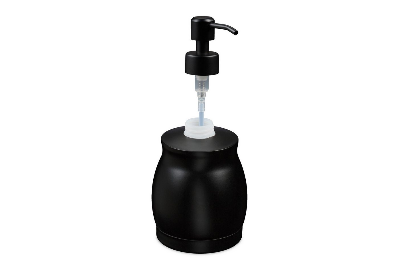 relaxdays Seifenspender Edelstahl 390 ml, (1-tlg), schwarz – Bild 5 von 5