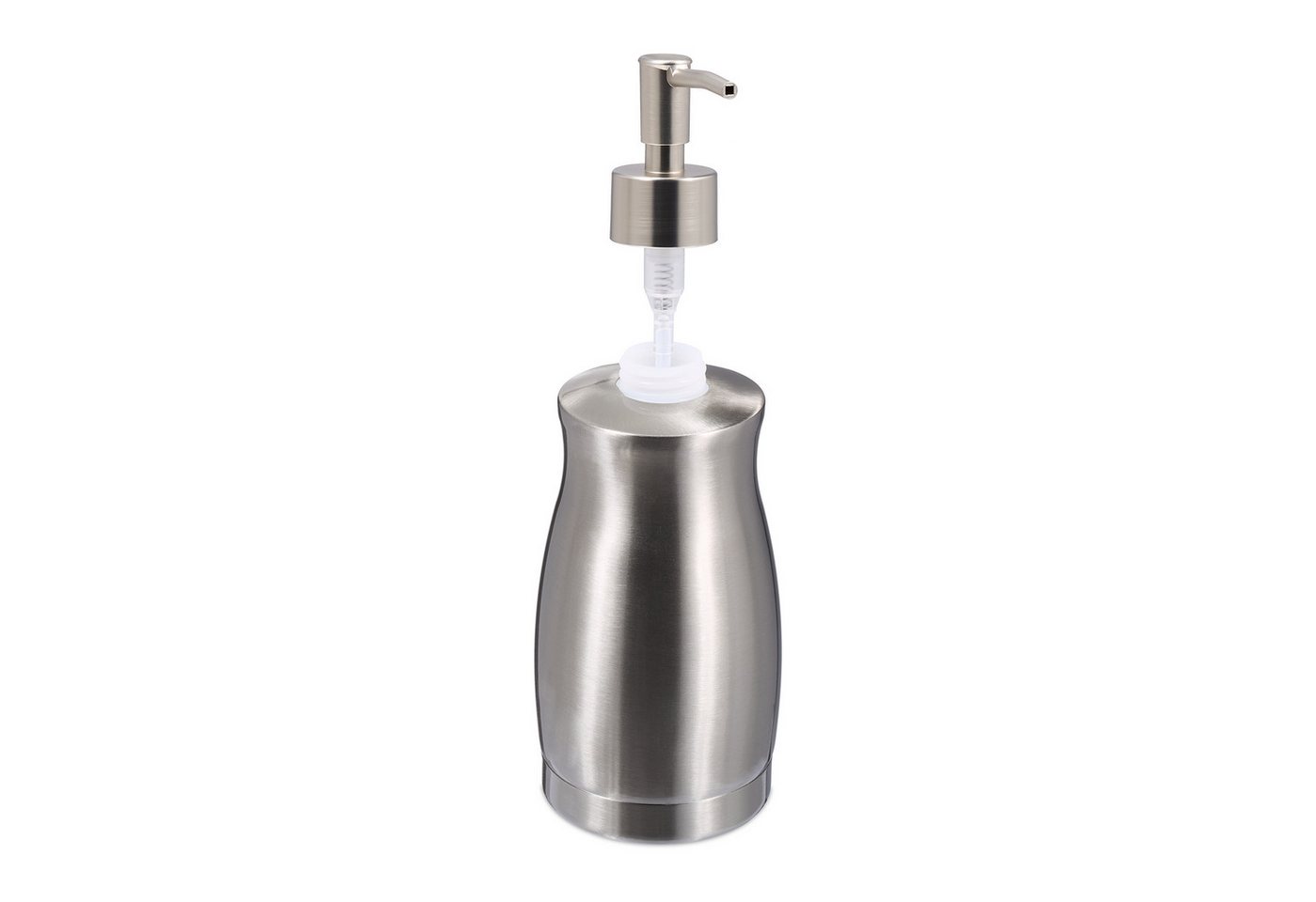 relaxdays Seifenspender Edelstahl 400 ml, (1-tlg), silber – Bild 5 von 5