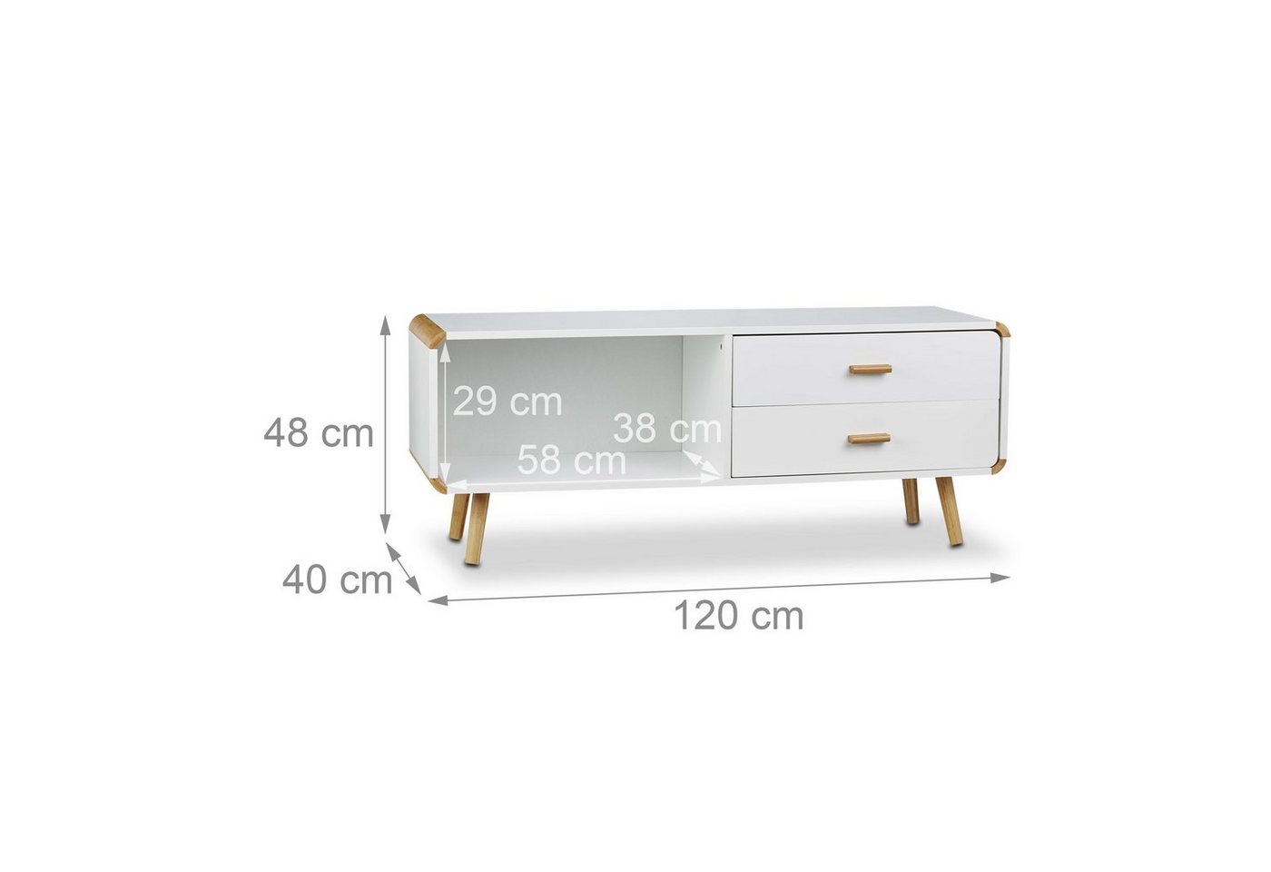 relaxdays Sideboard mit abgerundeten Ecken (1 St) – Bild 4 von 5