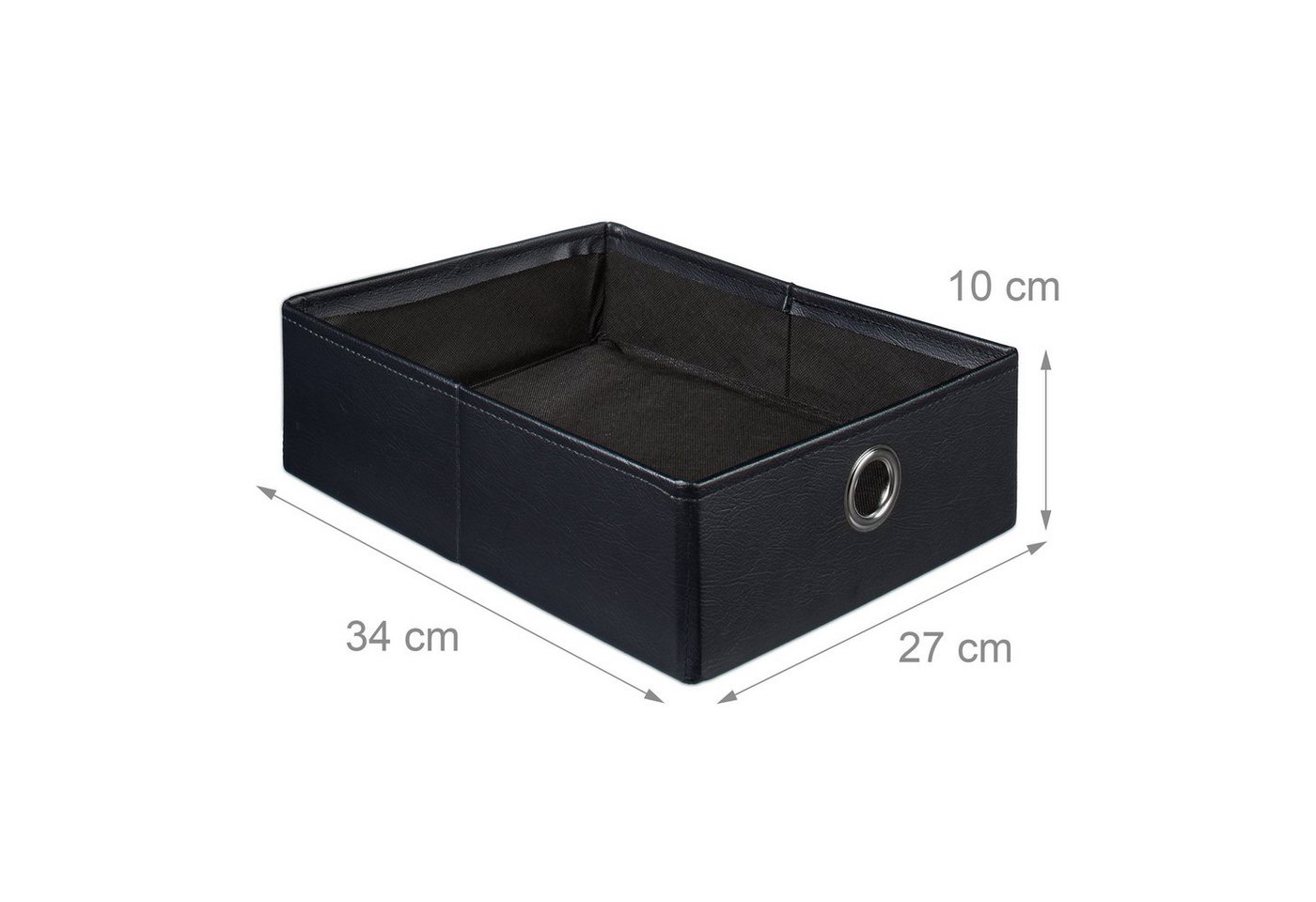 relaxdays Sitzhocker aus Kunstleder mit 2 Fächern (1 St), schwarz – Bild 5 von 5