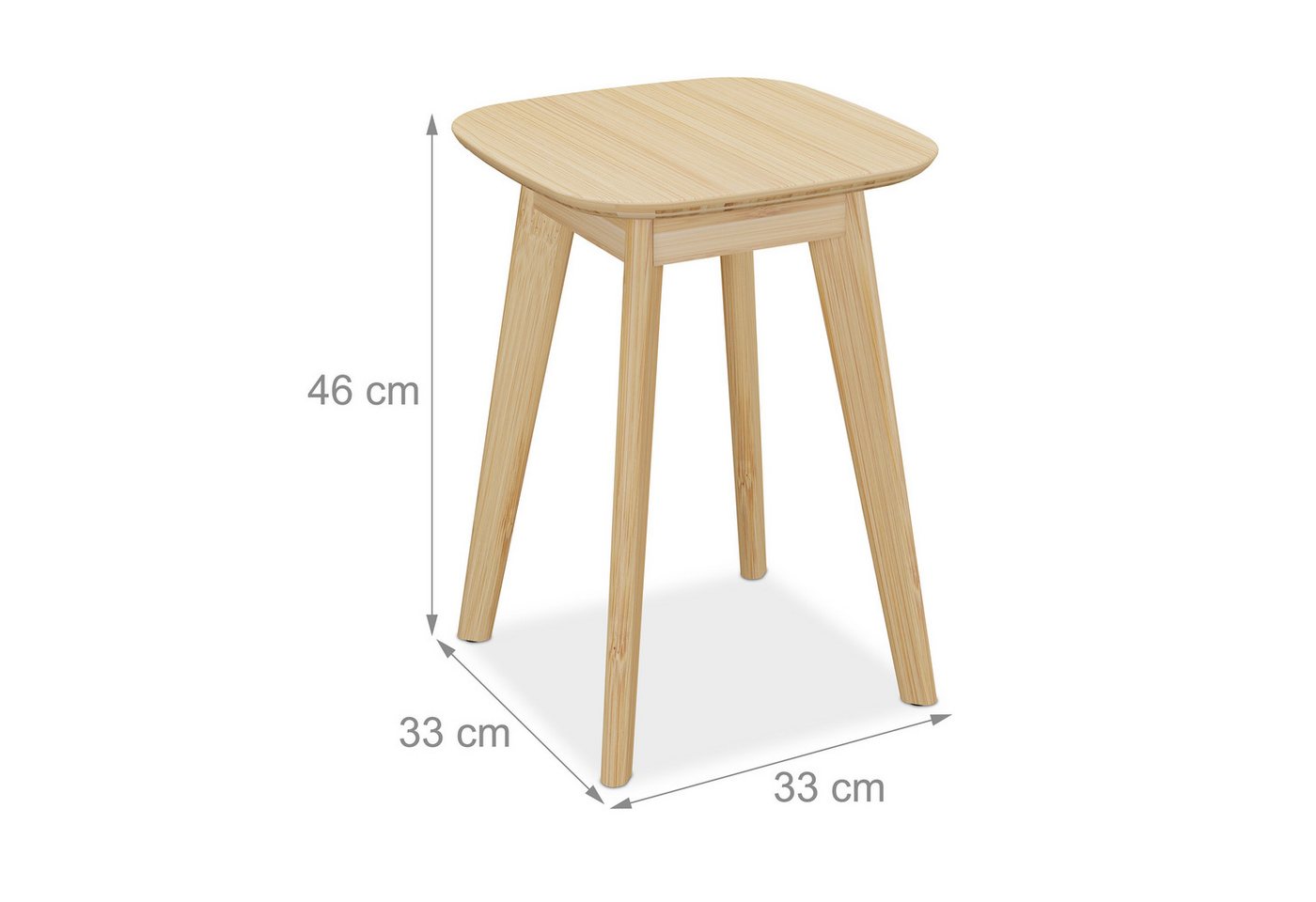 relaxdays Sitzhocker Esszimmerhocker aus Bambus (1 St) – Bild 4 von 5
