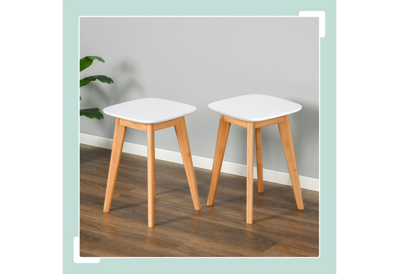 relaxdays Sitzhocker Esszimmerhocker im 2er Set (2er Set, 2 St) – Bild 2 von 5