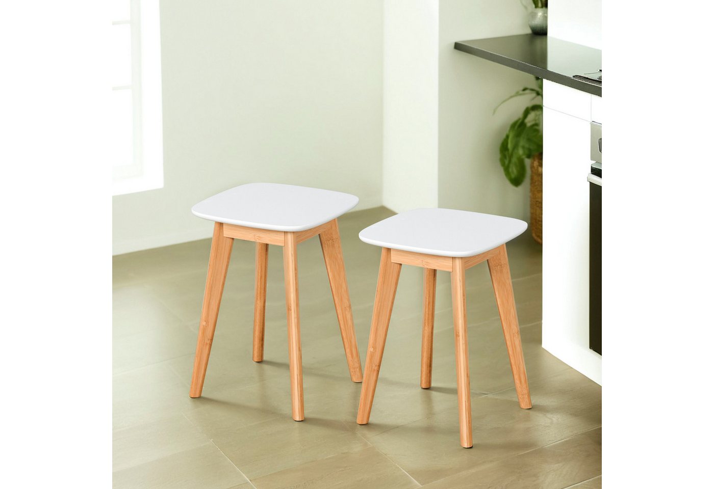 relaxdays Sitzhocker Esszimmerhocker im 2er Set (2er Set, 2 St) – Bild 5 von 5
