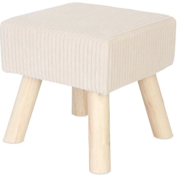 relaxdays Sitzhocker Hocker Cord (1 St), Beige