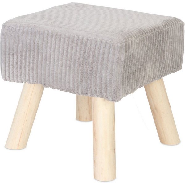 relaxdays Sitzhocker Hocker Cord (1 St), Hellgrau