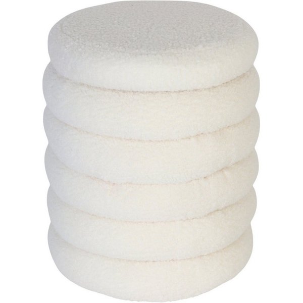 relaxdays Sitzhocker Hocker mit Stauraum Teddystoff (1 St), weiß, M